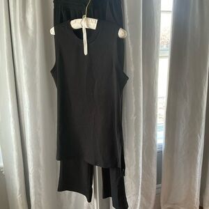 Black Sleeveless Top and Pants Set